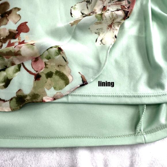 Julian Taylor NY Dress Women's 16 Pastel Green Floral Ruffles Feminine Fairy - Picture 6 of 8